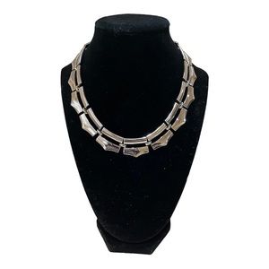 Vintage Monet Collar Necklace with hang tag, Silver-tone 16” Stunning Statement